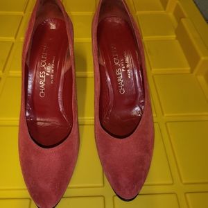 Charles Jourdan Suede Heel's Women's Size 7 B Red